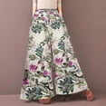 thumbnail image 2 of Lilgiuy Womens Casual Floral Printed Bandage Elasty Maxi Trousers Wide Leg Pants Pink 12 2022 Fall Winter, 2 of 5