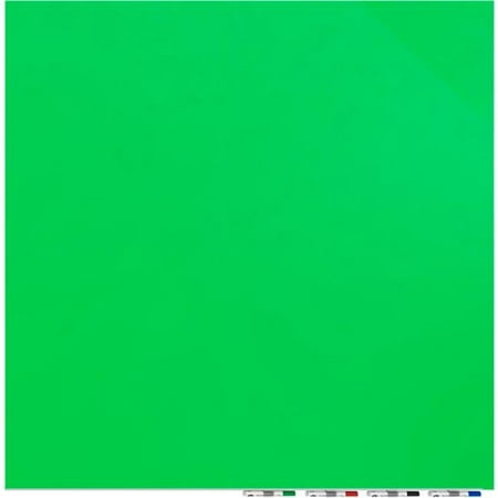 4 x 4 ft. Aria Green Frameless Glass Whiteboard with 0.25 in. Tempered Glass