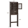 thumbnail image 3 of Over The Toilet Bathroom Storage Wood Cabinet Organizer w/Adjustable Shelf Brown, 3 of 24