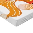 thumbnail image 2 of Ambesonne Mermaid Fitted Sheet, Cartoon on Goldfish, Twin XL Size, Orange Marigold White, 2 of 3