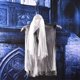 thumbnail image 4 of Máscara de fantasma flotante con sonido brillante para Halloween, decoración con control de voz, luz que emite sonido, fantasma colgante, color blanco, 4 of 5
