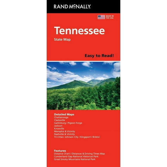 Rand McNally Easy to Read: Tennessee State Map, (Paperback)