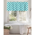 thumbnail image 4 of Turquoise Teal Valances for Windows Chevron Zig Zag Ripple Valance Rod Pocket Light Filtering Short Window Treatments Curtains for Kitchen Bathroom Living Room Bedroom, 1 Panel, 42 x 18 Inch, 4 of 7