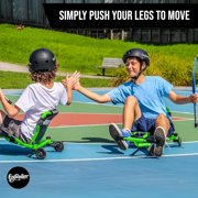 EzyRoller: Drifter X - Green - Ride-On Scooter, Cambering Motion, Pedal Free Cart, Hand Brakes, Extendable Frame, 154lb Capacity, Adults & Kids Age 6+