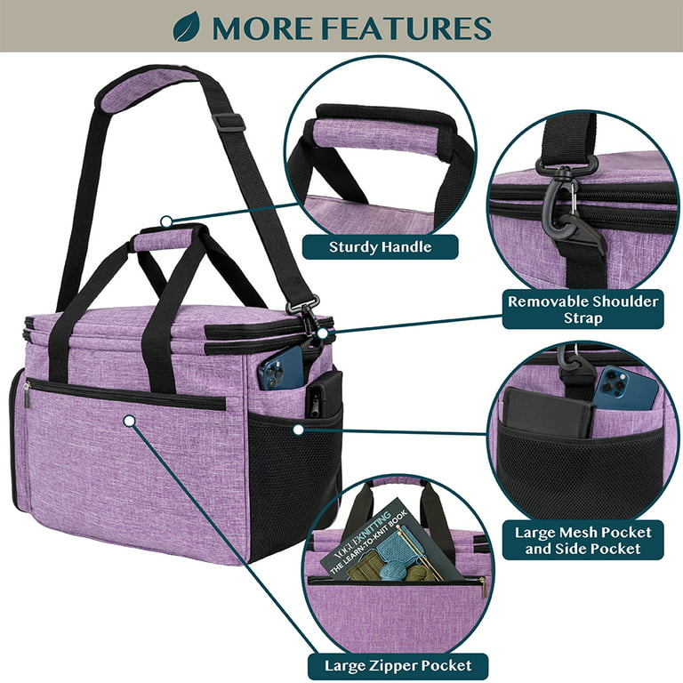 Purple Storage Tote Knitting Tote Bag Perfect Size Yarn Organizer