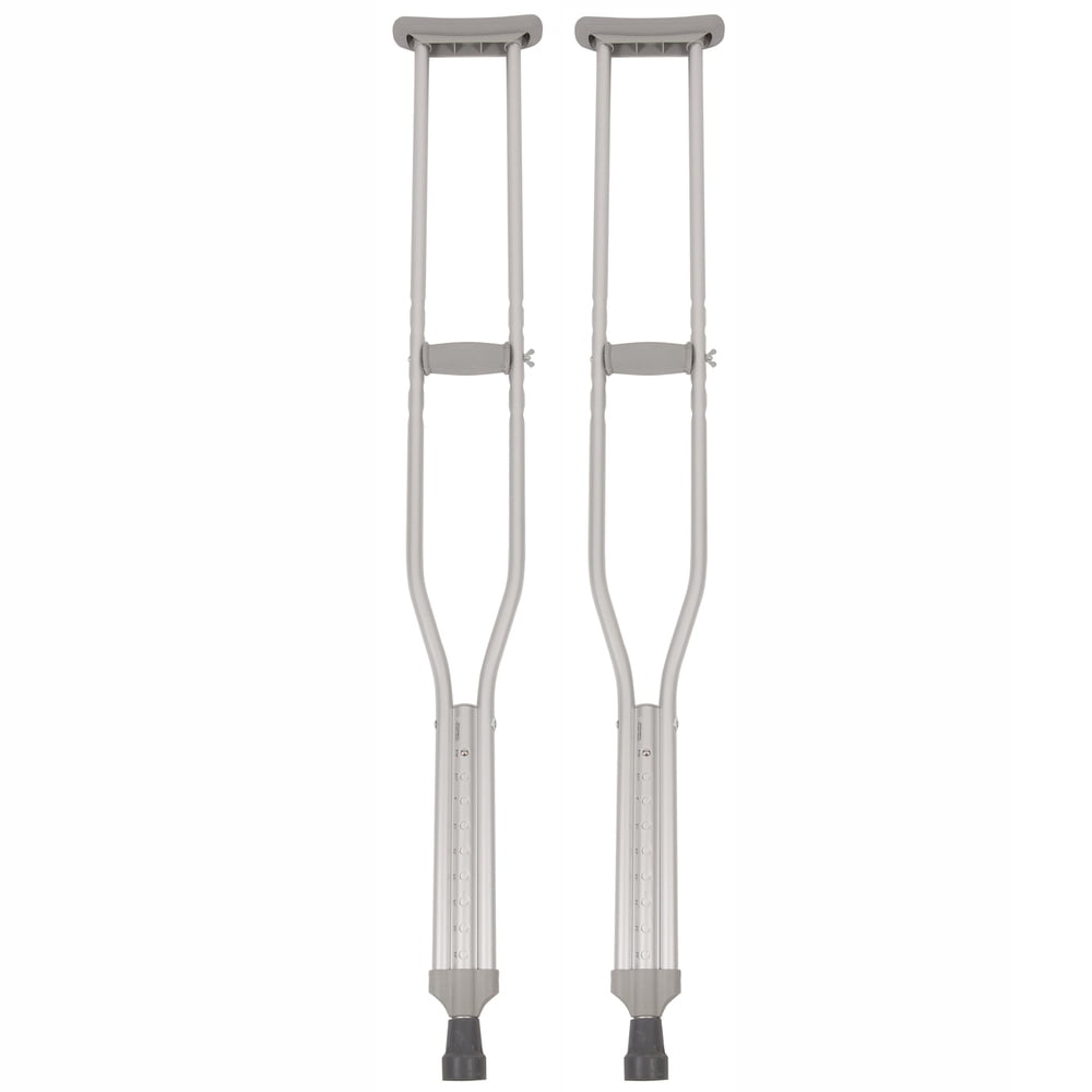 PCP PushButton Crutches, Chrome, Adult Tall Size