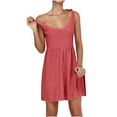 thumbnail image 2 of Viadha Summer Skirts Women's Solid Color U-neck Csual Sleeveless Dress, 2 of 4