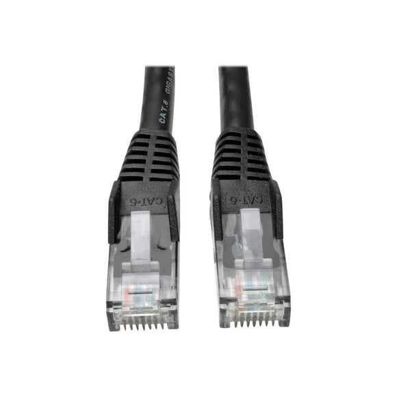 Eaton Tripp Lite Series Cat6 Gigabit Snagless Molded (UTP) Ethernet Cable (RJ45 M/M), PoE, Black, 25 ft. (7.62 m) - Patch cable - RJ-45 (M) to RJ-45 (M) - 25 ft - UTP - CAT 6 - molded, snagless, stranded - black
