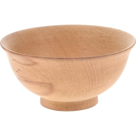 

1Pc Flat Bottom Wood Rice Food Bowl Fashion Soup Bowl Kitchen Food Container