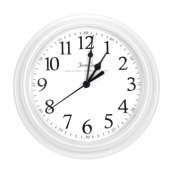 Unique Bargains 9 Inch Wall Clock, Quartz Battery Operated Silent Non-Ticking Round Wall Clocks, White