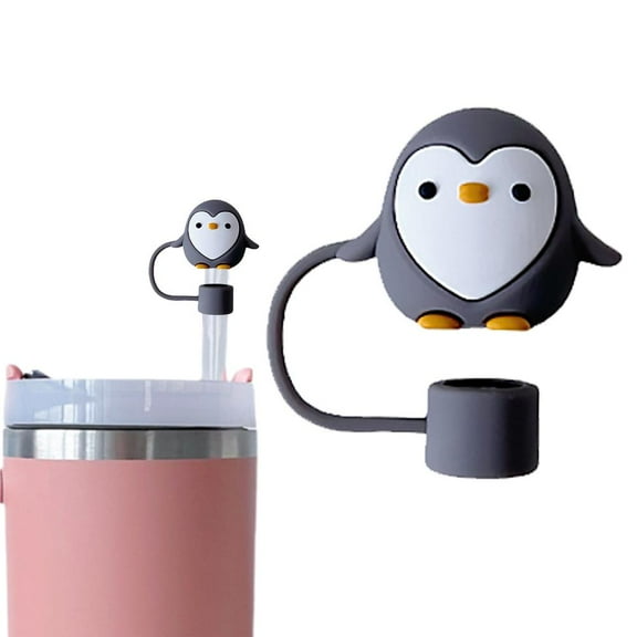 SharkTRUE Penguin Straw Cover for 40&30 Oz Cup, 10mm Silicone Straw Covers for Cup Accessories, Cute Straw Topper for Tumblers, Straw Stopper for Reusable Straws Tip Lids