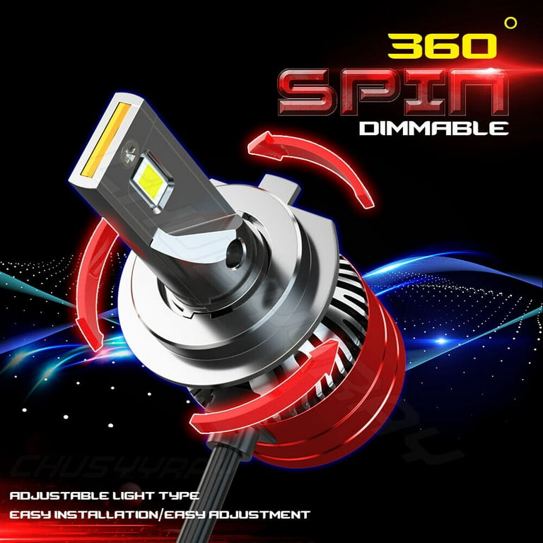 2 Pack H7 LED Headlight Bulbs 50W 10000LM 6000K White, Canbus Ready Anti  Flicker Mini Decoder Kit, 12V Automotive Lamps From Ksld, $28.81
