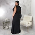 thumbnail image 6 of AURA Women Plus Size V Neck Bodycon Maxi Dress Sleeveless Elegant Party Dress, 6 of 8