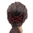 thumbnail image 3 of Pince à Cheveux Magique Extensible pour Femmes Pince à Cheveux double Peignes à Glissière double pour Chignon Outils de Coiffure Rouge, 3 of 8