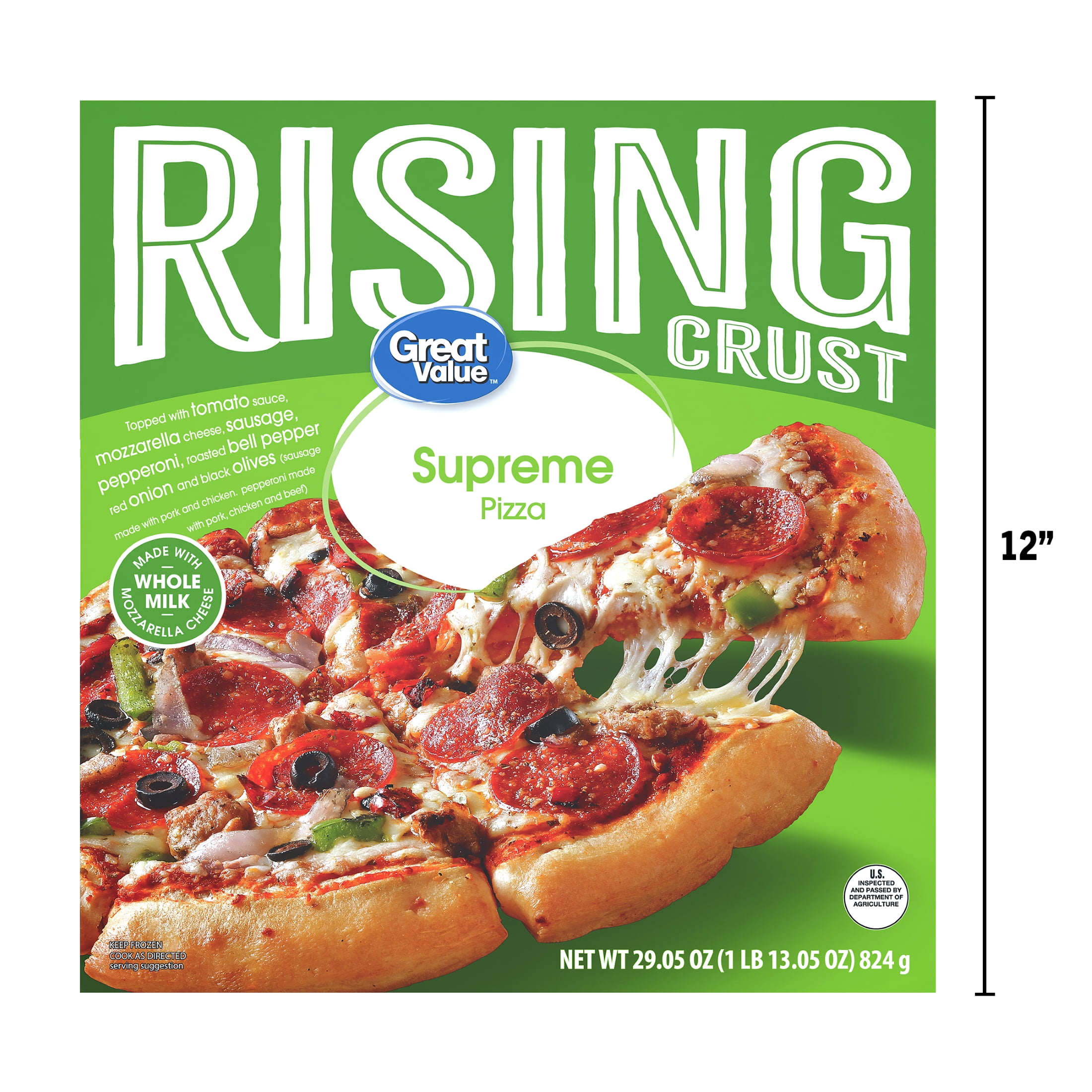 Great Value Rising Crust Supreme Pizza, 29.05 oz (Frozen)