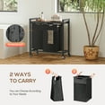 thumbnail image 5 of GIANNA Laundry Hamper, Laundry Basket with 2 Removable Bags, Laundry Sorter with Shelf, Metal Frame, 28.8 x 13 x 28.4 Inches, Rustic Brown and Black, 46L x 2(92L), 5 of 7