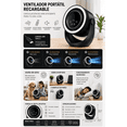 thumbnail image 2 of Ventilador Portátil Recargable USB Tipo C | 4 Velocidades | Control Remoto y Pantalla Táctil | Silencioso para Escritorio Oficina Hogar Viaje Dormitorio, 2 of 3