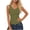 Green, variant on Adjustable Straps Women's Sleeveless Square Neck Crop Solid Tank Top Form Fitting Ribbed Cami with Built-in Padded Bra for Dating Party and Vacation