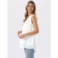 thumbnail image 5 of DARING DIVA Women's Chiffon V Neck Double Layer Flowy Tunic Shirts L White, 5 of 8