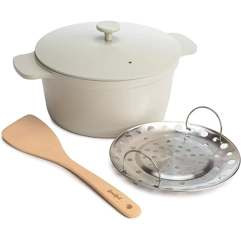 All-In-One Pot, Multilayer Nonstick, High Performance Cast Dutch Oven With  Matching Lid, Roasting Rack And Turner, Made Without PFOA, Dishwasher Safe  Cookware, 4.7-Quart, Sage Green 