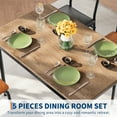 thumbnail image 7 of Luku 5 Piece Dining Table Set, Wood Table & 4 PU Chairs, Industrial Metal Frame Kitchen Set, 7 of 7