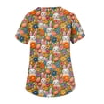 thumbnail image 4 of Hearthz Easter Women Scrub Tops Bunny Egg Hunt Print V Neck Short Sleeve Women’s Nurse Uniforms Scrub Shirts with Pockets, 4 of 5