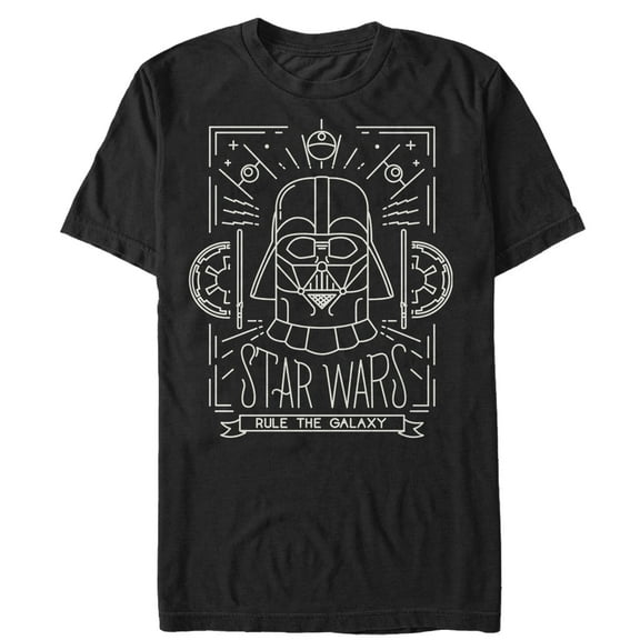 Men's Star Wars Darth Vader Line Art Card Graphic Tee Black 4X Large