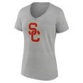 thumbnail image 2 of Women's Gray USC Trojans Team Logo V-Neck T-Shirt, 2 of 3