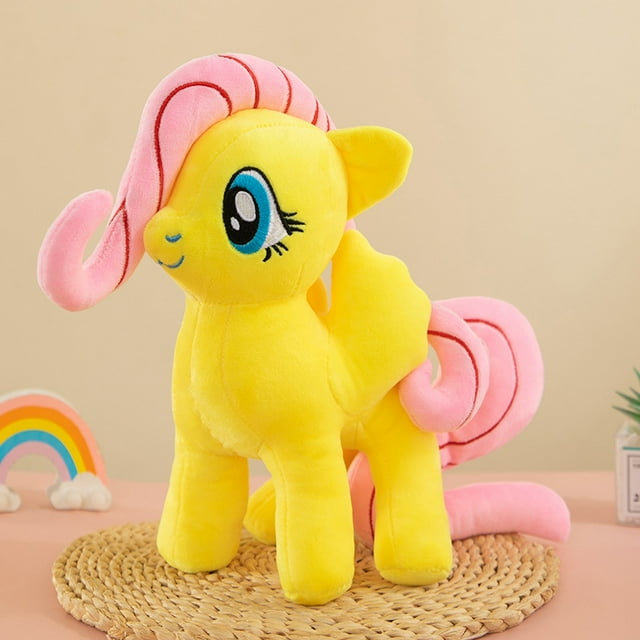 Muñeco de peluche Kawaii My Little Pony para niña, muñeco de Pinkie Pie Fluttershy Rainbow Dash de dibujos animados, reposacabezas de Anime, cojín suave, regalo de juguete para niños, 20Cm