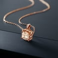 thumbnail image 4 of Gem Stone King 2.05 Ct Cushion Peach Morganite 18K Rose Gold Plated Silver Pendant, 4 of 4