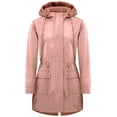 thumbnail image 3 of Duoif Rain Jacket Women, Women's Rain Jacket Plus Size Long Raincoat Lightweight Windbreaker Jackets with Pockets Jackets for Women Pink S, 3 of 7