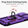 thumbnail image 6 of for iPhone X/iPhone Xs Case with Camera Lens Cover HD Screen Protector,  Grade Drop Protection  Ring Holder Kickstand Protective Phone Case for iPhone X/Xs 5.8 inch (Purple), 6 of 9