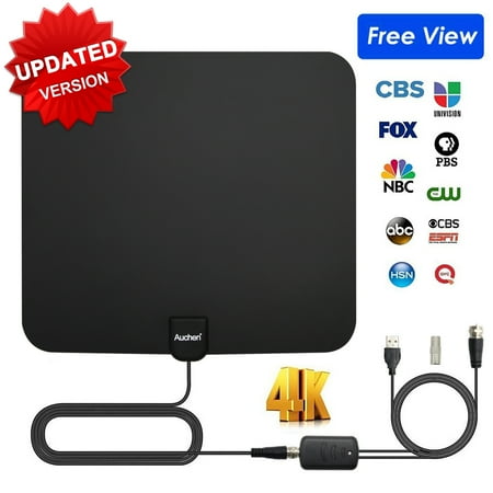 Broadcast Quality 60 Minute Video - Auchen Digital TV Antenna Indoor 110 Miles Range | 4K HD VHF UHF Freeview for Life Local Channels Broadcast for All Types of Home Smart Television | Never Pay Cable Fee (UPGRADED 2019 VERSION)