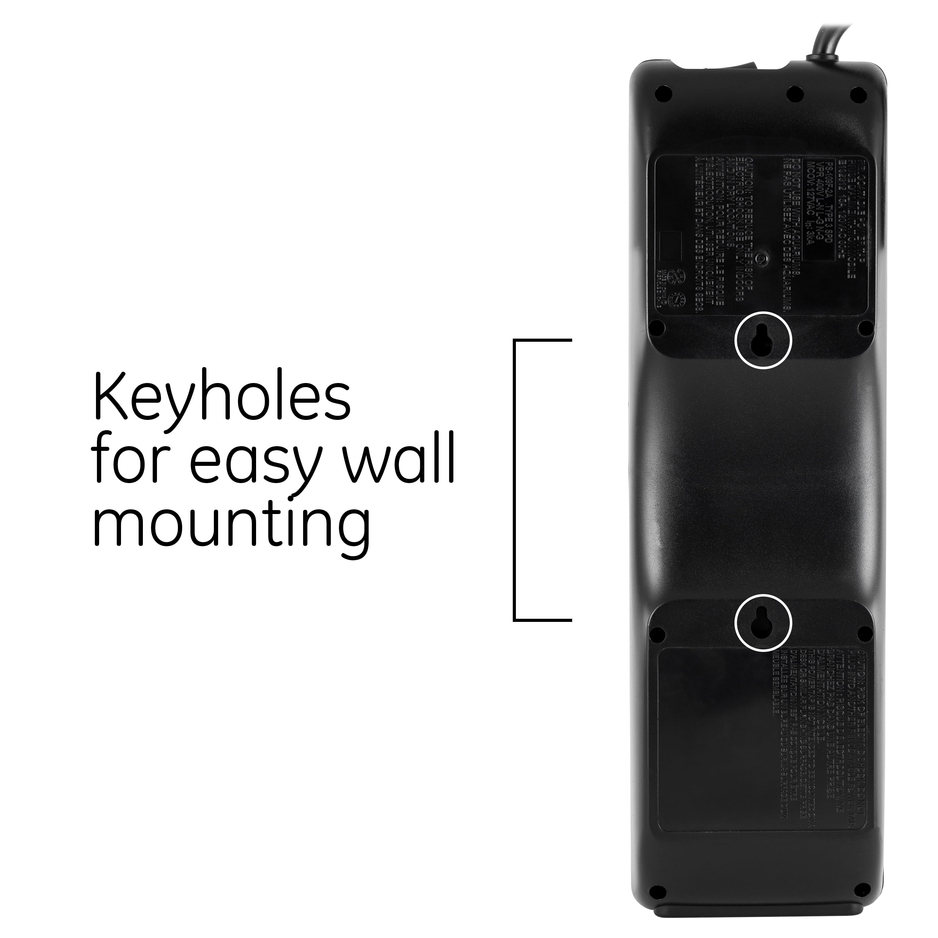 GE 10-Grounded Outlet, 2 USB Premium Surge Protector, 6 ft Cord
