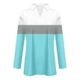 thumbnail image 3 of Huaizzzy T-Shirt Uni à Manches Longues Col en V pour Femmes, Mode Été, 3 of 3