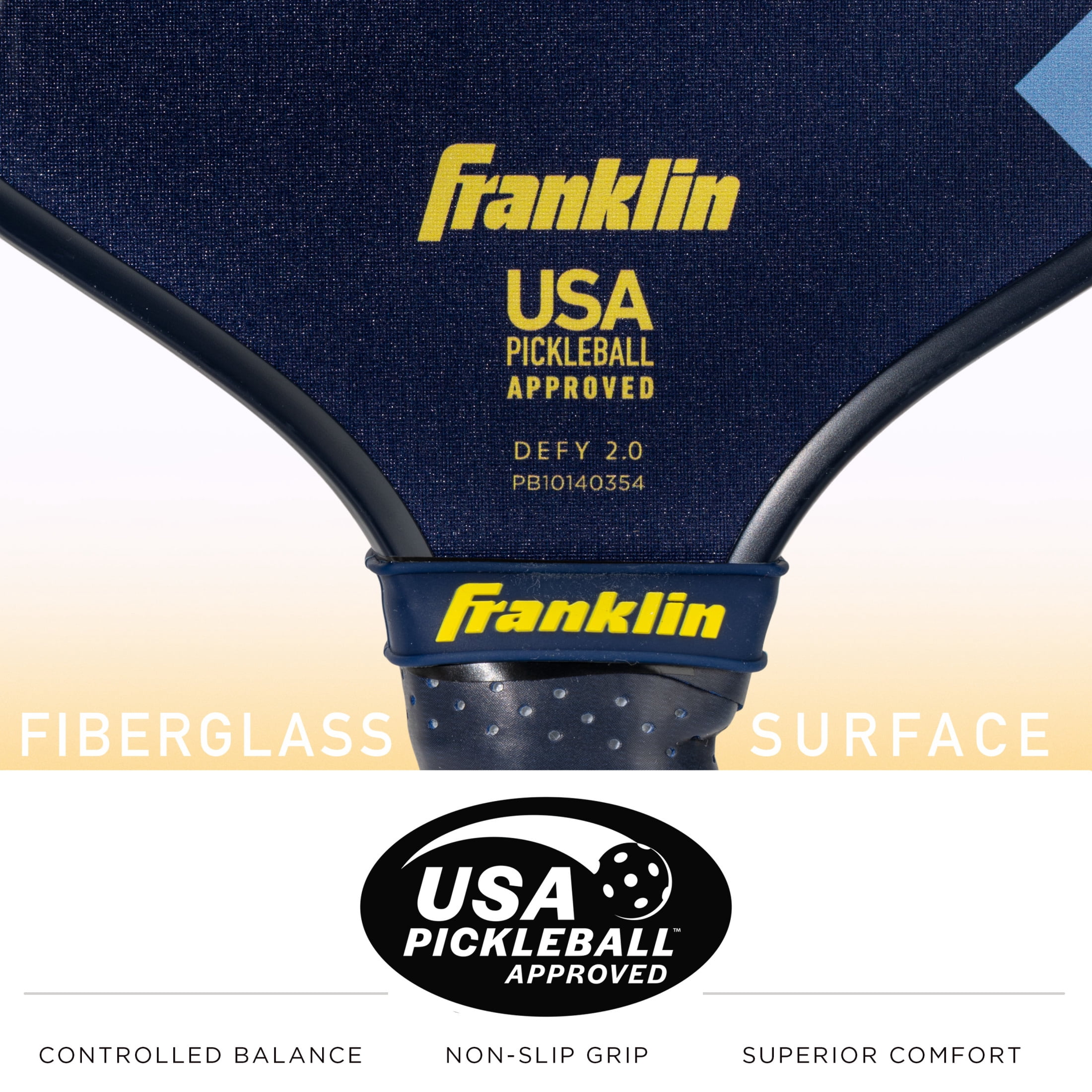 (2 pack) Franklin Sports Pickleball Paddle - DEFY - Textured Fiberglass Surface - Polypropylene Core - DEFY - Official USA Pickleball (USAP) Approved