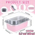 thumbnail image 2 of Pink Disposable Aluminum Foil Mini Loaf Pans With Lids, 5.7 Oz Rectangle Baking Cups for Desserts, 2 of 7
