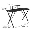 thumbnail image 2 of Black Gaming Desk with Cup Holder, Headphone Hook, and Monitor/Smartphone Stand, 2 of 9