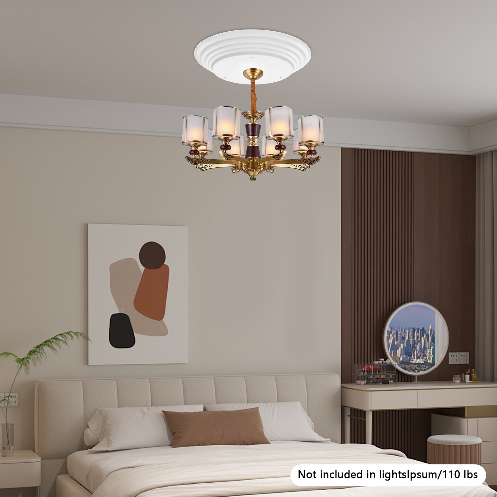 1 PCS White Decorative Cover, Chandelier Electric Hoist Decorative Cover, Chandelier Decorative Cover