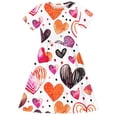 thumbnail image 4 of Babcutegg Girls' Dresses, Short Sleeve Floral Print Casual Outfit Girls' Summer wear Dress Multicolor 5-6T, 4 of 5