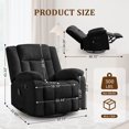thumbnail image 2 of YSICK Swivel Rocker Recliner Chair with USB Ports Chenille for Living Room,Black, 2 of 7