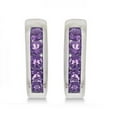 thumbnail image 2 of Purple Amethyst Hoop Earrings Channel Set Sterling Silver (0.70ct), 2 of 2