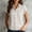 Coffee, variant on Short Sleeve Summer Tops for Women French Chic Collared Blue Retro Striped Blouses & Tops Blue,S