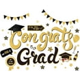 thumbnail image 1 of Graduation Garage Decoration Stickers 46Pcs Congrats Grad Garage Door Decal Non-Magnetic Gold Black Graduation PVC Sticker with Glue Point for Home Grad Party Garage Window Wall Fridge Decor, 1 of 7