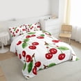 thumbnail image 3 of Feelyou Cherry Leaf Plant Twin Comforter Sets, Cute Cartoon Bedding Set, 2 Pieces, 3 of 8