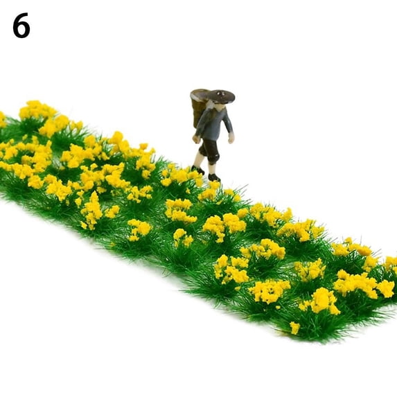30pcs/sheet Durable DIY Sand Table Building Layout Grass Tufts Landscape Wargame Miniature Garden Decor Flower Cluster 6