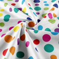 thumbnail image 3 of Kids Rainbow Bathroom Shower Curtains, Retro Colorful Geometric Polka Dots Bath Curtain, White Modern Restroom Waterproof Fabric Shower Curtain Sets with Hooks, 69x70 inches, 3 of 3