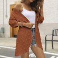 thumbnail image 4 of Cárdigan para mujer Cárdigans de otoño Sólido Manga tres cuartos Kimono Suelto Gasa Cubrir Blusa informal Tops Odeerbi ODB-5, 4 of 9