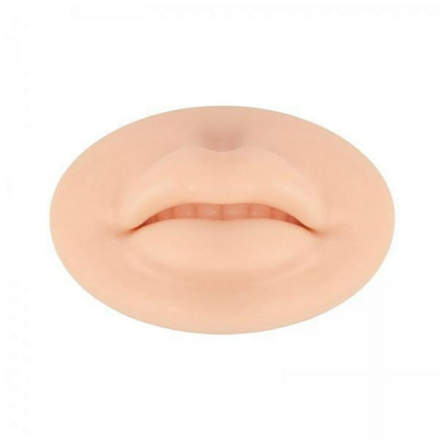 Bunblic 2x3D Silicone Lip Practice Skin Multipurpose for Beginners Piercing Practice , Skin color, 2 Pcs