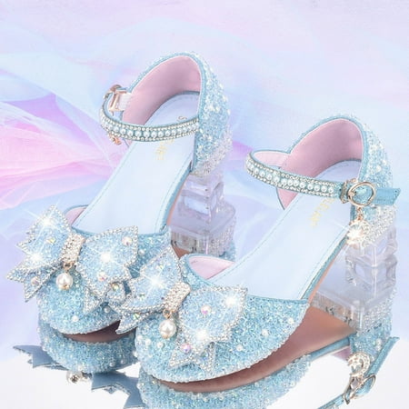 

8QIDA Sandals with Back Strap Girl s Leather Shoes Shoes Dress Spring and Autumn New Children s Shoes Student Performance Shoes Wedding Banquet Flower Children s Shoes 25